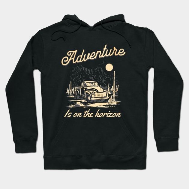 Road Trip Adventure Mountains Vacation Desert Travel Hoodie by Delta V Art